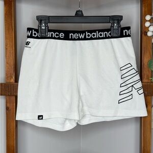 New Balance White and Black Athletic Shorts Lightweight Breathable